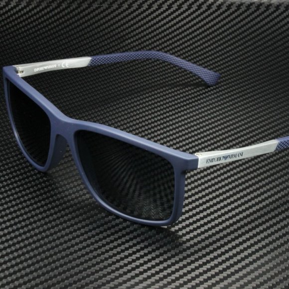 Emporio Armani Men's Blue Grey Rubber Sunglasses!